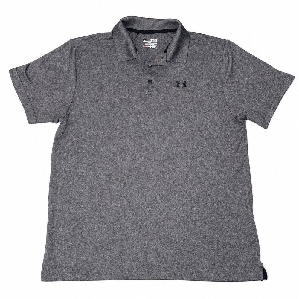Under Armour HeatGear Polo Mens XL Gray Loose Fit Golf Performance Shirt - Picture 3 of 5